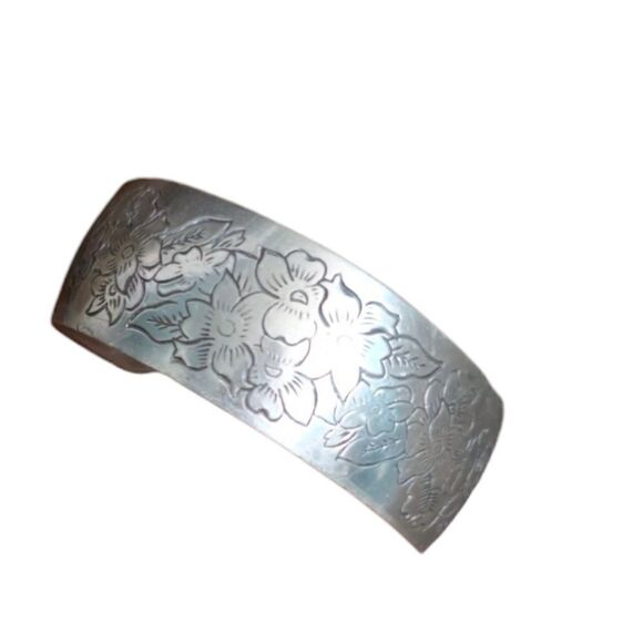 Kirk Stieff Pewter Violet 900-2 Collection Flower Cuff Bracelet - Picture 10 of 10